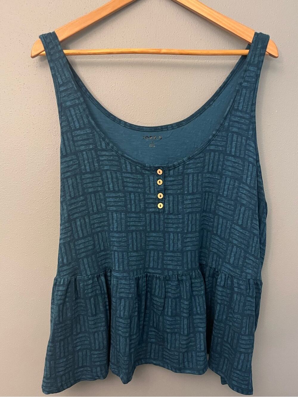 torrid Patterned Peplum Tank with Button Accent